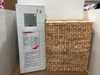 JOHN LEWIS AND PARTNERS CROFT 3 TIER SHOE RACK TO INCLUDE JOHN LEWIS AND PARTNERS WICKER LARGE LAUNDRY BASKET IN NATURAL: LOCATION - D13