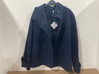 JOHN LEWIS AND PARTNERS FUNNEL NECK COAT IN NAVY SIZE: 16 - RRP - £109: LOCATION - D12