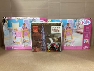 2 X BABY BORN TOY DOLLS TO INCLUDE THREE KINGS POP UP GATSBY TREE: LOCATION - D11