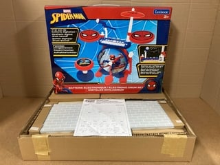 SPIDERMAN ROCK BAND COMPLETE DRUMS TO INCLUDE ACORN TOYS WOODEN DOLLHOUSE WITH FURNITURE: LOCATION - D11