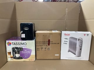 4 X ASSORTED HOUSE HOLD ITEMS TO INCLUDE BOSCH TASSIMO MY WAY 2 COFFEE MACHINE , MICHELLE KEEGAN GIADA TABLE LAMP: LOCATION - D10