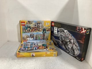 3 X ASSORTED LEGO BUILD KITS TO INCLUDE STAR WARS MILLENNIUM FALCON KIT MODEL: 75257: LOCATION - D7