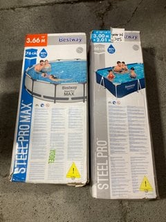 BESTWAY 12FT PRO MAX ROUND POOL TO ALSO INCLUDE BESTWAY 9FT STEEL PRO POOL: LOCATION - A4