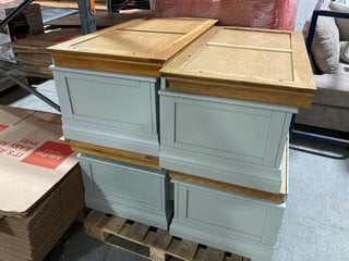 4 X DOUBLE WARDROBE BASES IN GREY WITH PINE TOP: LOCATION - A8