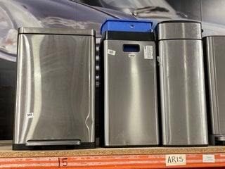 3 X ASSORTED BINS TO INCLUDE STAINLESS STEEL RECYCLING BIN: LOCATION - AR15