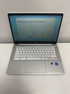 HP CHROMEBOOK 14A-NA0011NA 64GB LAPTOP IN WHITE: MODEL NO 9T9Q5EA#ABU. INTEL CELERON N4120 @ 1.10 GHZ, 4GB RAM, 14.0" SCREEN [JPTM127778]