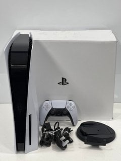 SONY PLAYSTATION 5 825 GB GAMES CONSOLE IN WHITE: MODEL NO CFI-1016A (WITH BOX & ALL ACCESSORIES) [JPTM127791]