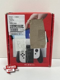 NINTENDO SWITCH OLED MODEL 64 GB GAMES CONSOLE (ORIGINAL RRP - £299) IN WHITE: MODEL NO HEG-001 (WITH BOX & ALL ACCESSORIES) [JPTM127739]