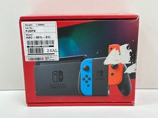 NINTENDO SWITCH 32 GB GAMES CONSOLE (ORIGINAL RRP - £299) IN NEON BLUE & NEON RED: MODEL NO HAC-001(-01, WITH BOX & ALL ACCESSORIES) [JPTM127747]