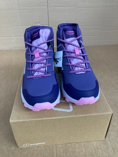 BERGHAUS KIDS GALACTIC MID WALKING BOOTS IN PURPLE UK SIZE 1: LOCATION - E10