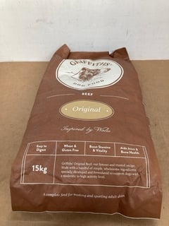 GRIFFITHS DOG FOOD 15KG - BEEF BBE: SEPT 2025: LOCATION - E10