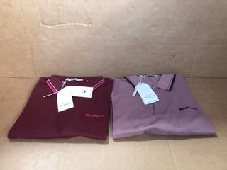 BEN SHERMAN POLO T-SHIRT IN WINE UK SIZE M TO INCLUDE BEN SHERMAN POLO T-SHIRT IN GRAPE UK SIZE M - COMBINED RRP £100: LOCATION - E11