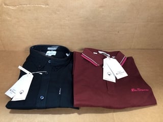 BEN SHERMAN SHIRT IN DARK NAVY UK SIZE L TO INCLUDE BEN SHERMAN POLO T-SHIRT IN WINE UK SIZE L - COMBINED RRP £115: LOCATION - E11