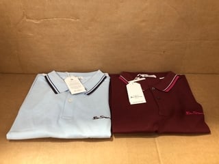 BEN SHERMAN POLO T-SHIRT IN SKY UK SIZE XL TO INCLUDE BEN SHERMAN POLO T-SHIRT IN WINE UK SIZE XL - COMBINED RRP £100: LOCATION - E12