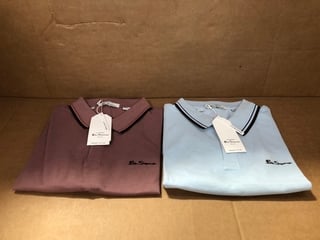 BEN SHERMAN POLO T-SHIRT IN GRAPE UK SIZE 2XL TO INCLUDE BEN SHERMAN IN POLO T-SHIRT IN SKY UK SIZE 2XL - COMBINED RRP £100: LOCATION - E12