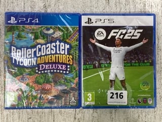 PS5 EA SPORTS FC25 TO ALSO INCLUDE PS4 ROLLERCOASTER TYCOON ADVENTURES DELUXE: LOCATION - H8