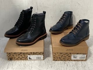 JONES BOOTMAKER NOHO BLACK BOOTS UK SIZE 5 TO ALSO INCLUDE JONES BOOTMAKER NOVI NAVY BOOTS UK SIZE 6: LOCATION - H8