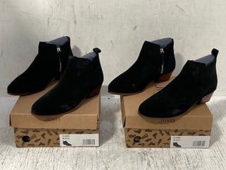 2X JONES BOOTMAKER FLORIE BLACK BOOTS UK SIZE 6,8: LOCATION - H8