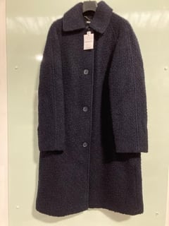 WHISTLES ROMY BOUCLE WINTER COAT IN NAVY BLUE UK SIZE 8 - RRP £289: LOCATION - H10