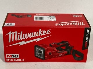 MILWAUKEE M18SLED-0 18V LI-ION REDLITHIUM CORDLESS SEARCH LIGHT - BARE - RRP £107.99: LOCATION - FRONT BOOTH