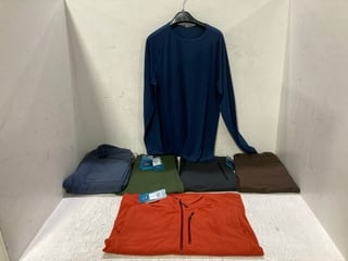 6 X ASSORTED ROHAN CLOTHING ITEMS TO INCLUDE MENS MICROGRID ZIP NECK TOP IN COAST RED - UK M: LOCATION - H14