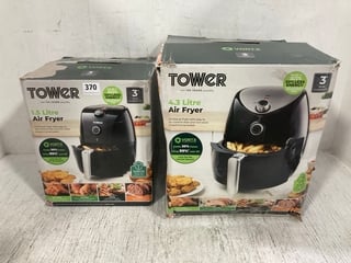 2 X TOWER 1.5L/4.3L AIR FRYERS IN BLACK: LOCATION - H15