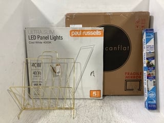 4 X ASSORTED ITEMS TO INCLUDE PAUL RUSSELLS COOL WHITE LED PANEL LIGHT: LOCATION - H15