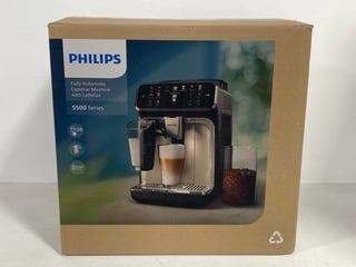 PHILIPS 5500 SERIES LATTEGO BEAN TO CUP COFFEE MACHINE IN SILVER AND BLACK MODEL: EP5546/70 - RRP £649: LOCATION - FRONT BOOTH