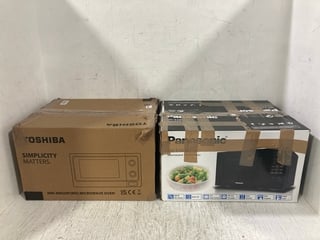 TOSHIBA MM-MM20P MANUAL MICROWAVE IN WHITE TO ALSO INCLUDE PANASONIC DIGITAL MICROWAVE IN BLACK: LOCATION - H15