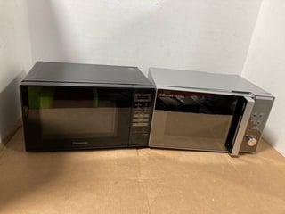 PANASONIC NN-E28JBM DIGITAL MICROWAVE IN BLACK TO ALSO INCLUDE RUSSELL HOBBS COMPACT DIGITAL MICROWAVE IN SILVER: LOCATION - I15