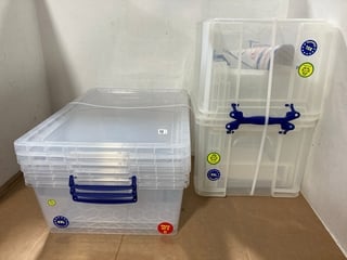 QTY OF CLEAR PLASTIC STORAGE BOXES WITH LIDS: LOCATION - I14