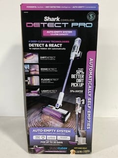 SHARK DETECT PRO CORDLESS VACUUM CLEANER WITH AUTO EMPTY SYSTEM MODEL: IW3510UK - RRP £249: LOCATION - FRONT BOOTH