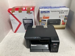 3 X ASSORTED OFFICE ITEMS TO INCLUDE EPSON EXPRESSION HOME XP-2200 MULTIFUNCTION PRINTER: LOCATION - I9