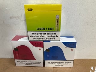 3 X BOXES OF 10 DISPOSABLE VAPES IN VARIOUS FLAVOURS TO INCLUDE SKE CRYSTAL BAR LEMON AND LIME 20MG (PLEASE NOTE: 18+YEARS ONLY. ID MAY BE REQUIRED): LOCATION - E0