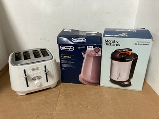 3 X ASSORTED HOUSEHOLD ITEMS TO INCLUDE MORPHY RICHARDS PERFECT SCALE 1.6L SOUP MAKER: LOCATION - I6