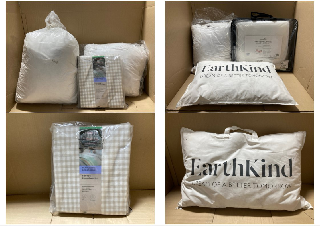 6 X BEDDING ITEMS TO INCLUDE JOHN LEWIS & PARTNERS TEXTURED & DECORATIVE COTTON SINGLE DUVET COVER SET IN BEIGE/WHITE CHECK: LOCATION - J13