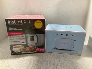 INSTANT POT DUO MULTI-USE PRESSURE COOKER TO INCLUDE SMEG 2-SLICE TOASTER IN BLUE: LOCATION - J16