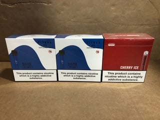 2 X BOXES OF 10 DISPOSABLE ELFBARS (20MG) - 600 PUFFS IN BLUE RAZZ FLAVOUR - BBE: 10.08.2026 TO ALSO INCLUDE BOX OF 10 SKE CRYSTAL BAR DISPOSABLE VAPES (20MG) - 600 PUFFS IN CHERRY ICE FLAVOUR - BBE: