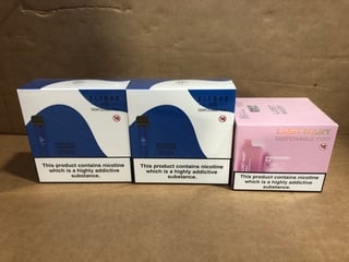 2 X BOXES OF 10 DISPOSABLE ELFBARS (20MG) - 600 PUFFS IN BLUE RAZZ FLAVOUR - BBE: 10.08.2026 TO ALSO INCLUDE BOX OF 10 LOST MARY DISPOSABLE PODS (20MG) - 600 PUFFS IN STRAWBERRY ICE FLAVOUR - BBE: 21