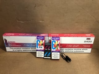 QTY OF ASSORTED DISPOSABLE VAPES AND PODS TO INCLUDE LOST MARY BM6000 PINK LEMONADE POD SYSTEM (PLEASE NOTE: 18+YEARS ONLY. ID MAY BE REQUIRED): LOCATION - E0