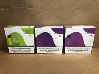 3X ASSORTED ELFBAR DISPOSABLE VAPES TO INCLUDE LEMON LIME AND GRAPE (PLEASE NOTE: 18+YEARS ONLY. ID MAY BE REQUIRED): LOCATION - E0