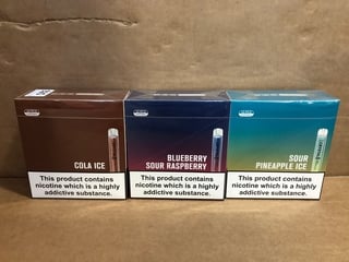 3X ASSORTED SIKE CRYSTAL DISPOSABLE VAPES TO INCLUDE COLA ICE AND BLUEBERRY SOUR RASPBERRY (PLEASE NOTE: 18+YEARS ONLY. ID MAY BE REQUIRED): LOCATION - E0