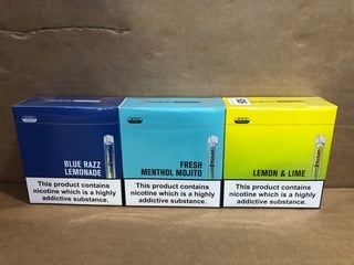 3X ASSORTED SIKE CRYSTAL DISPOSABLE VAPES TO INCLUDE LEMON & LIME AND BLUE RAZZ LEMONADE (PLEASE NOTE: 18+YEARS ONLY. ID MAY BE REQUIRED): LOCATION - E0