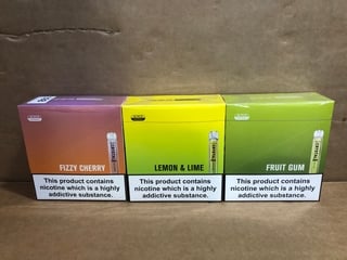 3X ASSORTED SIKE CRYSTAL DISPOSABLE VAPES TO INCLUDE FIZZY CHERRY AND FRUIT GUM (PLEASE NOTE: 18+YEARS ONLY. ID MAY BE REQUIRED): LOCATION - E0