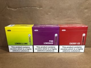 3X ASSORTED SIKE CRYSTAL DISPOSABLE VAPES TO INCLUDE PINK LEMONADE AND CHERRY ICE (PLEASE NOTE: 18+YEARS ONLY. ID MAY BE REQUIRED): LOCATION - E0