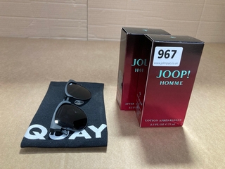 2X JOOP! HOMME AFTERSHAVE SPLASH 75ML TO INCLUDE QUAY SUNGLASSES IN BLACK: LOCATION - E3