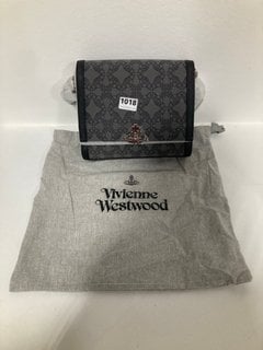 VIVIENNE WESTWOOD LUCY MEDIUM JACQUARD AND FAUX LEATHER BAG IN BLACK/GREY - RRP £360: LOCATION - BR2