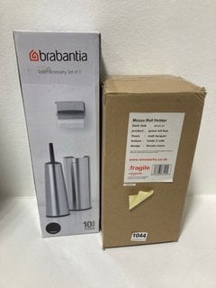 BRABANTIA TOILET ACCESSORY SET TO INCLUDE WIREWORKS MEZZA ROLL HOLDER: LOCATION - BR3