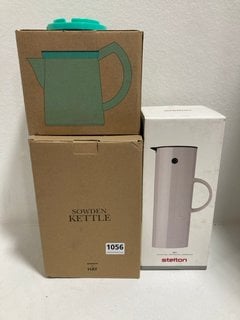 3 X ASSORTED KITCHEN ITEMS TO INCLUDE STELTON VACUUM JUG IN GREY: LOCATION - BR4