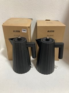 2 X ALESSI PLISSE ELECTRIC KETTLES IN BLACK: LOCATION - BR4